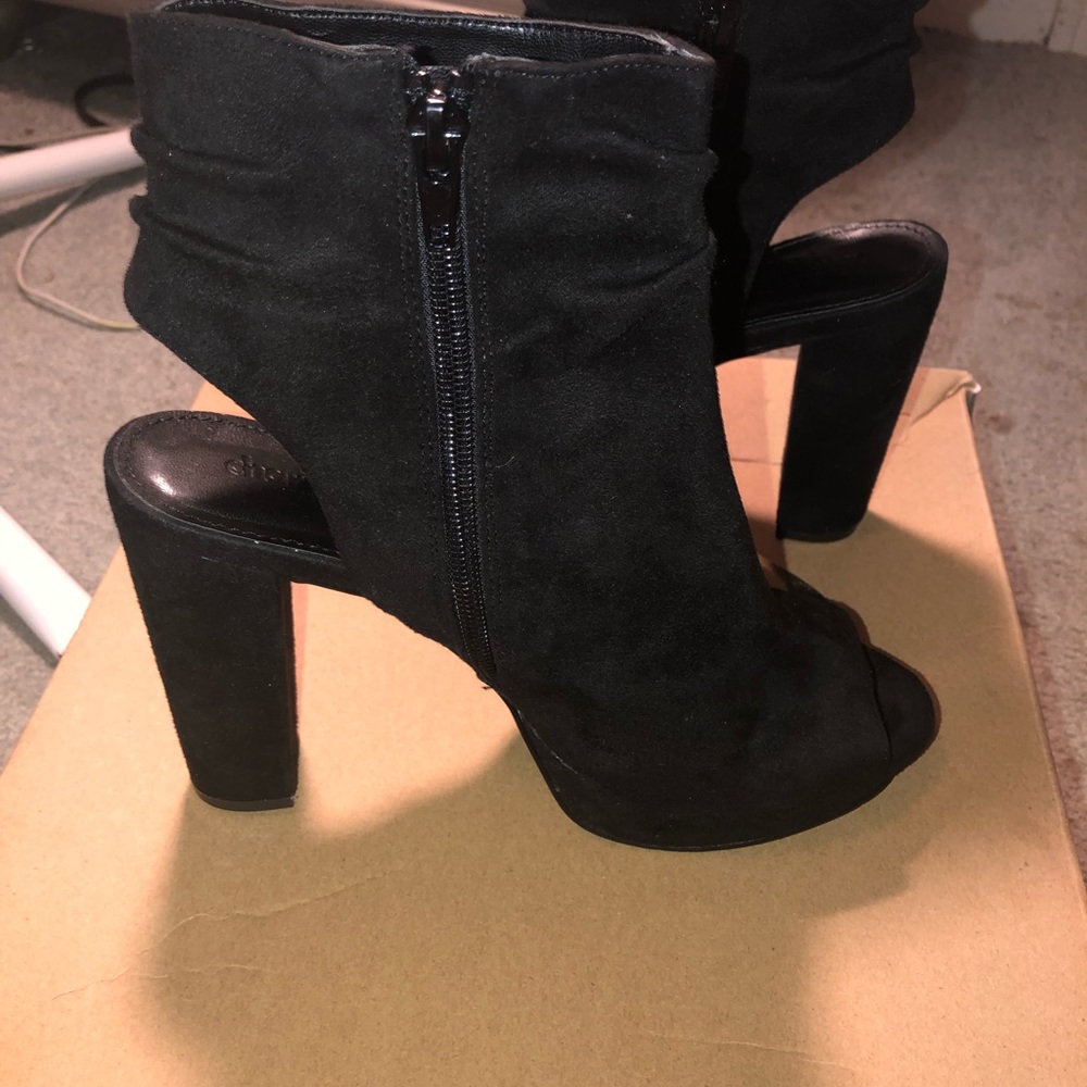 Black Peep Toe Ankle Boot
